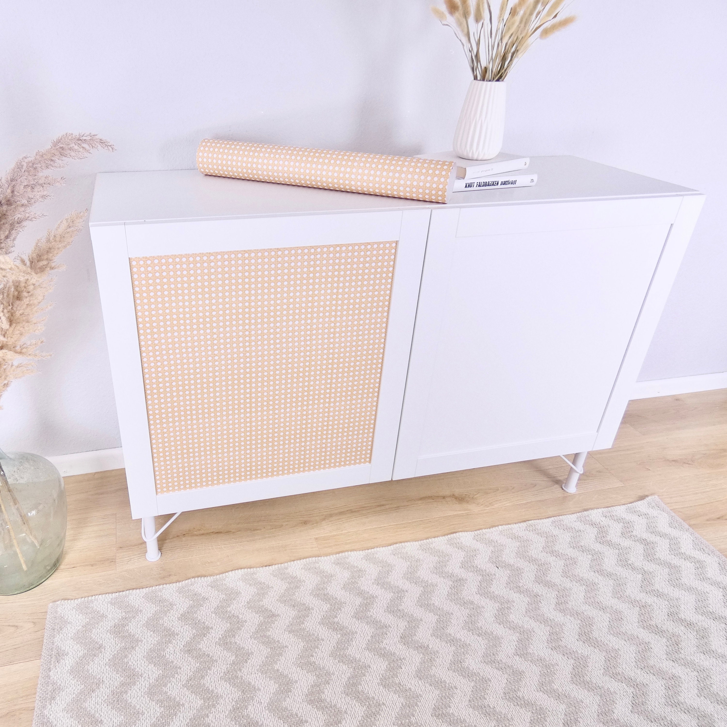 Viennese Wickerwork Adhesive Film for Ikea Besta Hanviken Door