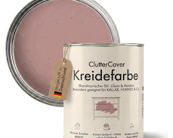 Chalk paint pink, 750ml furniture paint without sanding, ideal for IKEA furniture such as Kallax, Hemnes, Malm & Co., chalk paint for approx. 6 m²