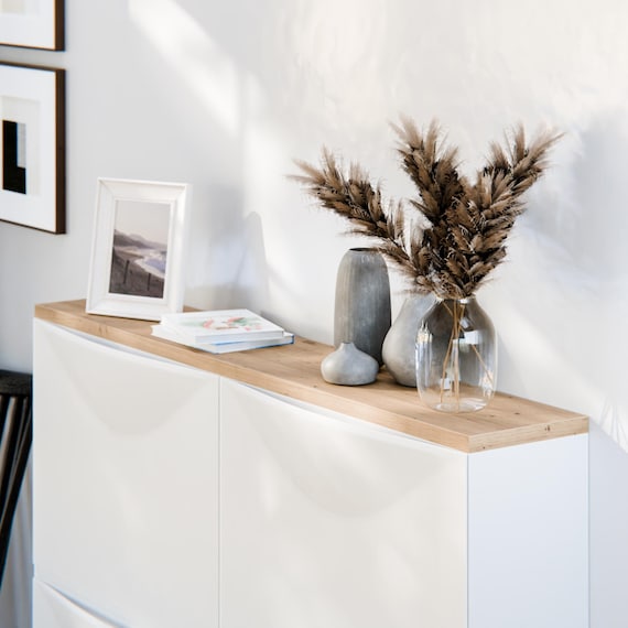 Wooden Panel for 2 Ikea Trones Shoe Cabinets, Oak - Top Panel