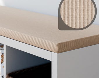 Cord Sitzkissen Beige für IKEA Kallax 2er, 3er & 4er Regal, gepolsterte Bankauflage, Sitzauflage, Kissen mit waschbarem Bezug