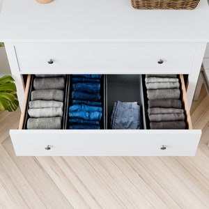 4er-Set Organizer für IKEA Hemnes Kommode, Schubladen-Boxen 42 x 20,5 x 13cm, Ordnungssystem für T-Schirts, Socken, Unterwäsche, BHs Bild 4