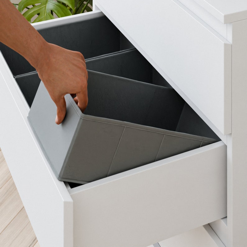 Organizer für IKEA Malm Kommode zum Organisieren der Schublade mit Boxen aus Stoff Trenner für die Unterteilungin 3 Teile