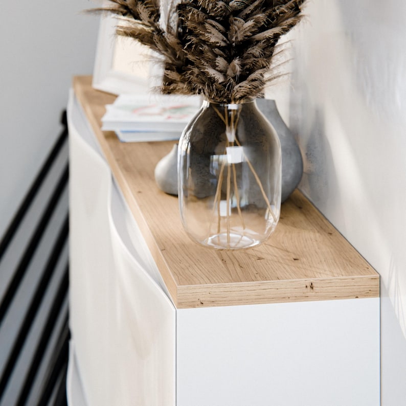 Holzplatte für Ikea Trones 1, 2 und 3 Schuhschränke nebeneinander Eiche