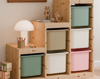 Large "TRÖVI" box for IKEA Trofast shelf, 42 x 30 x 23 cm, in white, beige, pink, green; deep plastic storage box for toys