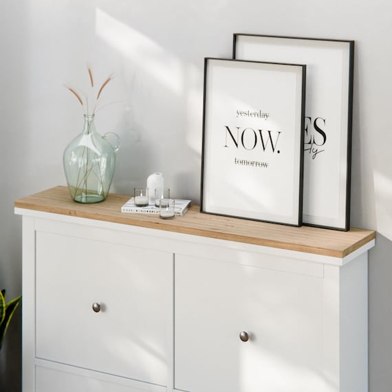 Wooden Top Panel for IKEA Hemnes Shoe Cabinet, Suitable for the 4-compartment Version - Oak, Top Panel 105.7 X 22.0 Cm