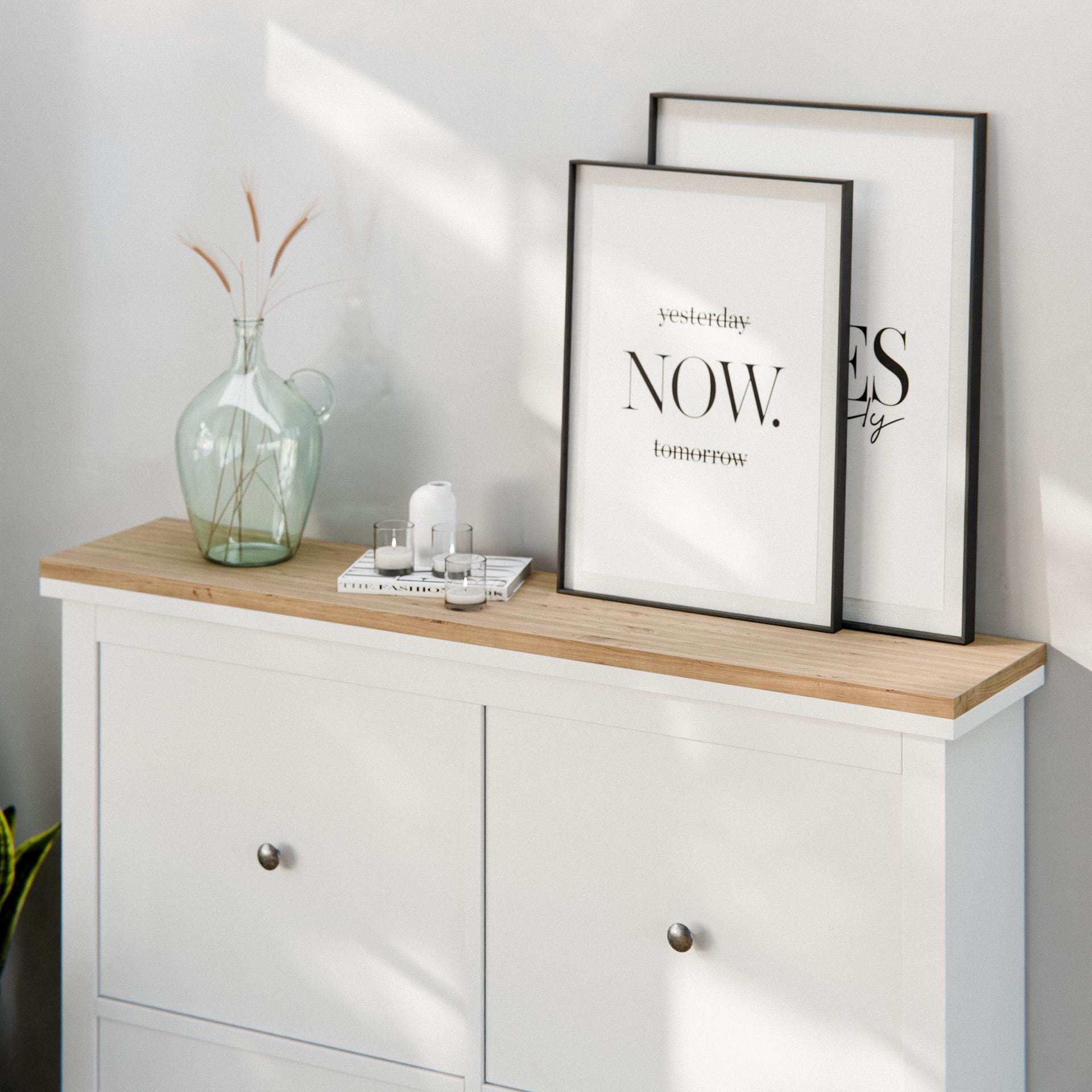 Wooden Top Panel for IKEA Hemnes Shoe Cabinet, Suitable for the 4