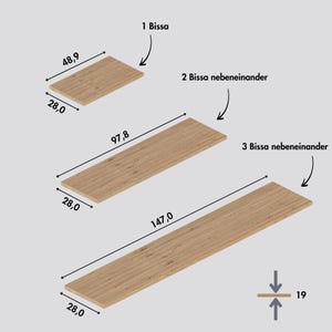 Holzplatte für IKEA Bissa Schuhschrank Eiche Deckplatte zum Abdecken Abdeckplatte