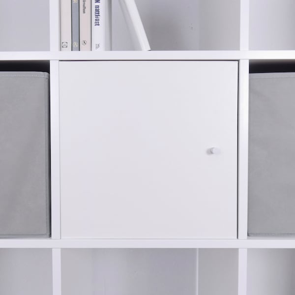 Tür für IKEA Kallax Regal in Weiß, Facheinsatz, Regaleinsatz 33,5 x 33,5cm, auch kompatibel mit Expedit Würfelregal