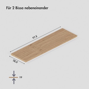 Holzplatte für IKEA Bissa Schuhschrank Eiche Deckplatte zum Abdecken AbdeckplatteAuflage für Schuhkipper