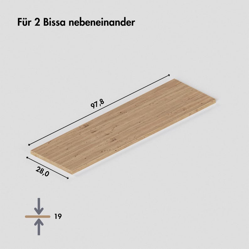 Holzplatte für IKEA Bissa Schuhschrank Eiche Deckplatte zum Abdecken AbdeckplatteAuflage für Schuhkipper