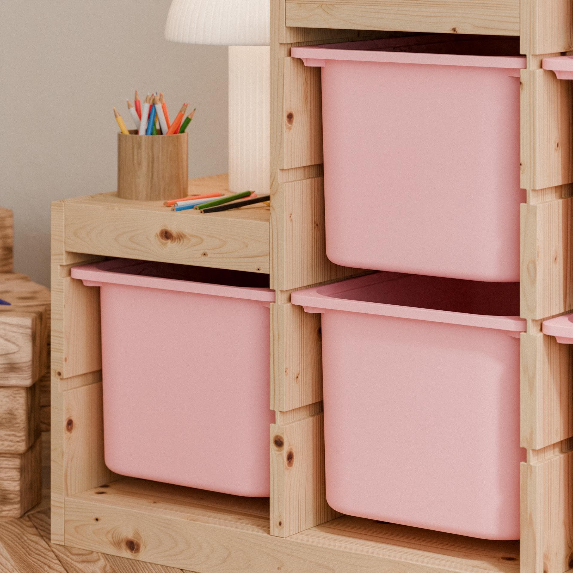 TRÖVI Große Aufbewahrungsbox 42x30x23 Cm Für Trofast Regal – Rosa Kunststoff Kiste