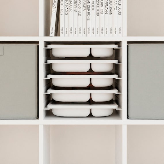 Ikea Kallax Insert Rail System With Trofast Sorting Boxes, Boxes 