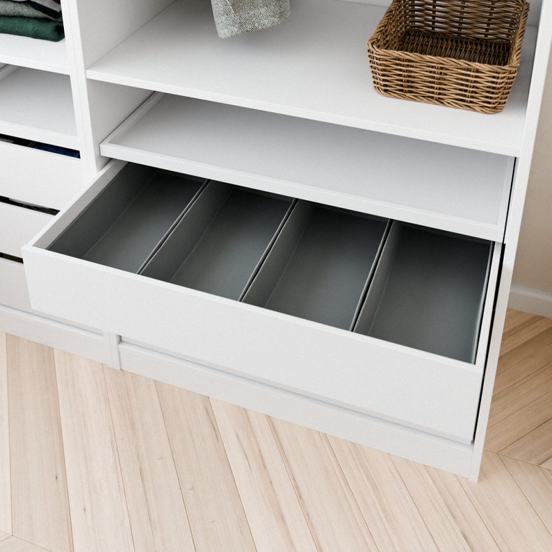 Organizer für IKEA Pax Kleiderschrank Trenn-Boxen zur Organisation von Kleidung Schubladen-Trenner aus Stoff für Socken Unterhosen Box für Schubkasten zum Ordnung halten im Schrank