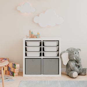 Ikea Kallax insert Schuuver rail system with Trofast boxes in different colors ideal for storing toys image 5