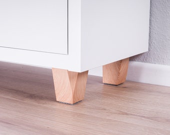 Ikea Kallax shelf feet furniture feet furniture legs in beech wood look, ideal for building a bench or shoe rack