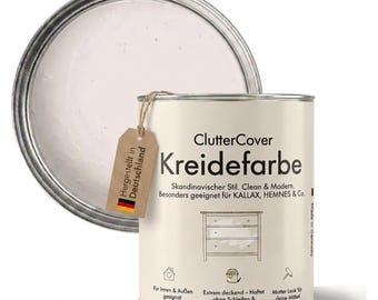 Chalk paint white, 750ml furniture paint without sanding, ideal for IKEA furniture such as Kallax, Hemnes, Malm & Co., chalk paint for approx. 6 m²