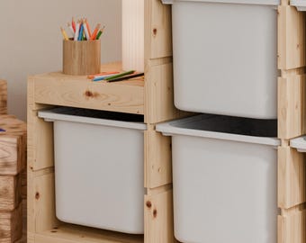 Large "TRÖVI" box in white for IKEA Trofast shelf 42 x 30 x 23 cm - deep plastic storage box for toys and household items