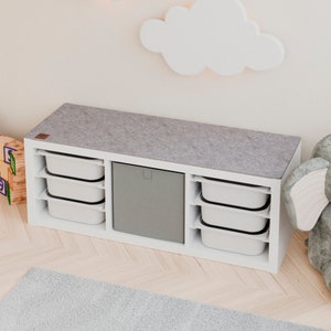 Ikea Kallax insert Schuuver rail system with Trofast boxes in different colors ideal for storing toys image 9