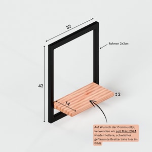 Wandregal mit Rahmen als Wanddekoration Wanddeko Regal Holzregal mit schwarz Rahmen Holz-Regal Bilderleiste