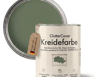 Chalk paint eucalyptus, 750ml furniture paint without sanding, ideal for IKEA furniture such as Kallax, Hemnes, Malm & Co., chalk paint for approx. 6 m²