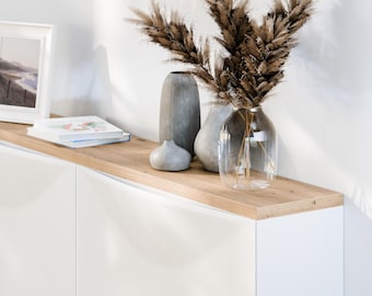 Holzplatte für Ikea Trones 1, 2 oder 3 nebeneinander - Eiche - Deckplatte, Holzbrett für Schuhschrank