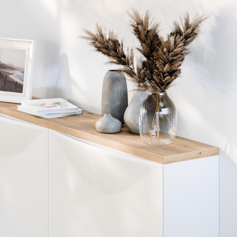 Holzplatte für Ikea Trones 1, 2 und 3 Schuhschränke nebeneinander Eiche