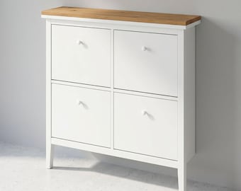 Holzplatte für IKEA Gullaberg Schuhschrank 105 x 22cm im Stil Artisan Eiche, passend für Flurschrank mit 4 Fächern