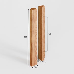 Griff für PAX Türen, Holzgriff aus Eiche für IKEA Kleiderschrank, Türgriff aus Holz inkl. Schablone und Bohrer 25 x 3cm Bild 5