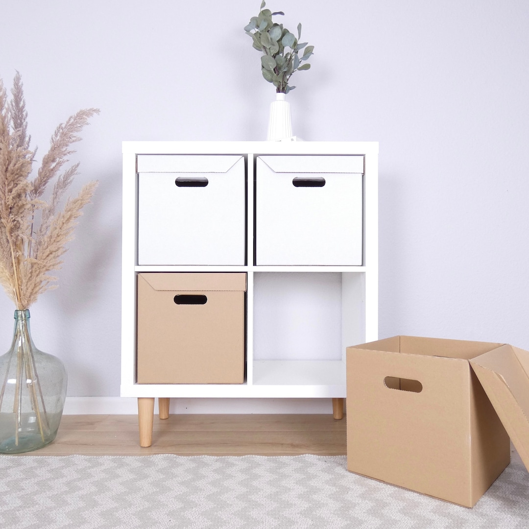 Cartón Ikea Cajas Madera Almacenaje FJÄDERHARV Caja Con Tapa