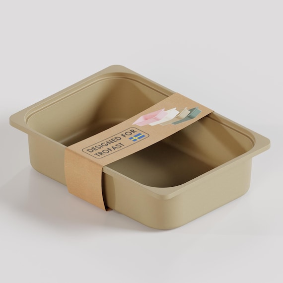 TRÖVI Box Beige for IKEA Trofast Shelf 42 X 30 X 10 Cm - Plastic Storage Box for Children's Room, Toys and Household