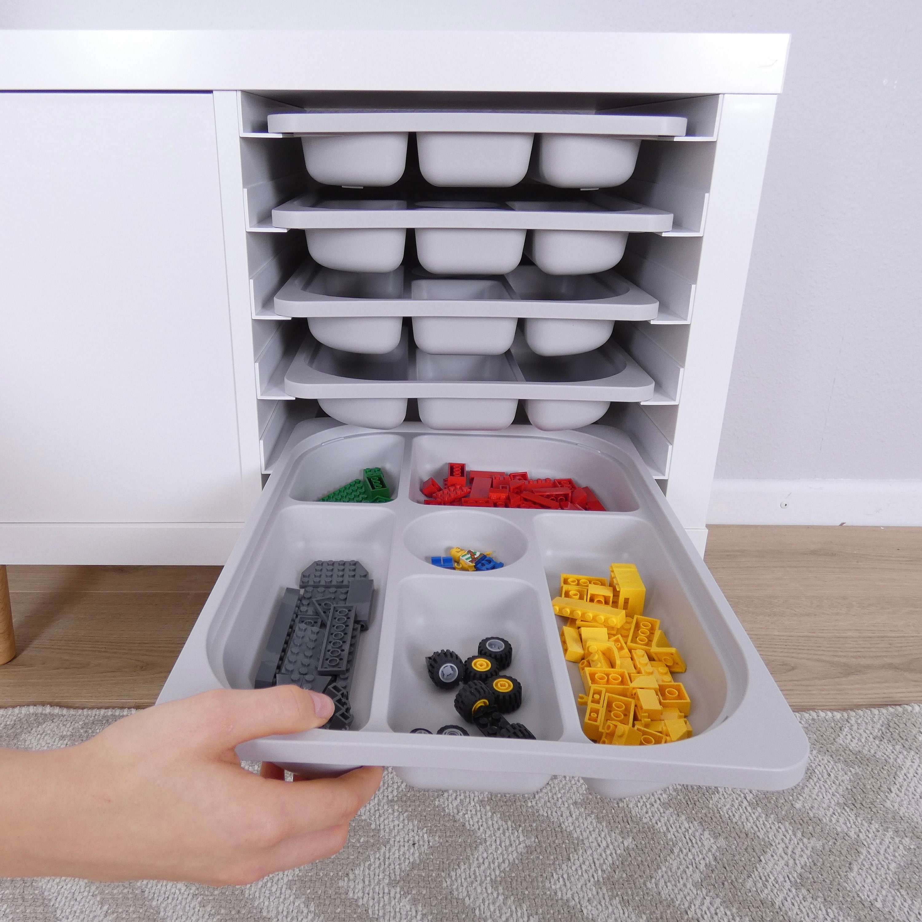 Ikea Kallax Insert Rail System With Trofast Sorting Boxes Etsy UK