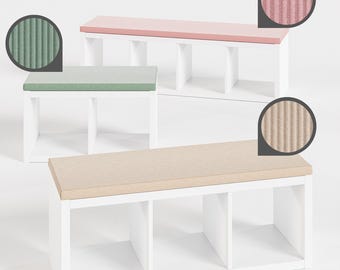 Corduroy zitkussen voor IKEA Kallax-kast - zitkussen voor 2, 3 en 4 Kallax-kasten, bankkussen met wasbare corduroy stof, beige, groen, roze