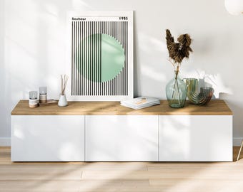 Wooden Board for IKEA Besta Shelf 180 X 42 Cm, Oak Top for 3