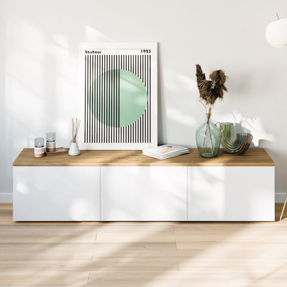 Wooden Board for IKEA Besta Shelf 180 X 42 Cm, Oak Top for 3