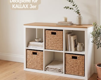 Wooden board for 3-tier Ikea Kallax shelf, oak