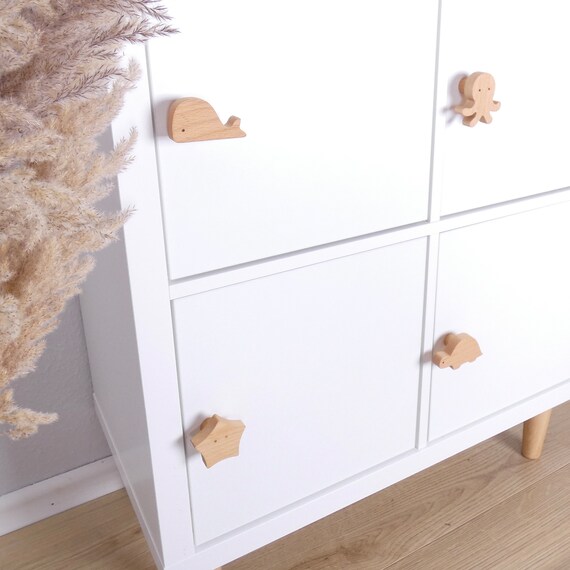 6 Maniglie Per Mobili A Forma Di Animale - Legno, Per Cameretta Bambini, Con Viti - Foto 4