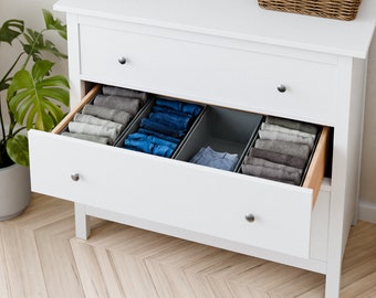 Lot de 4 organisateurs pour commode IKEA Hemnes, boîtes à tiroirs 42 x 20,5 x 13 cm, système d'organisation pour T-shirts, chaussettes, sous-vêtements, soutiens-gorge