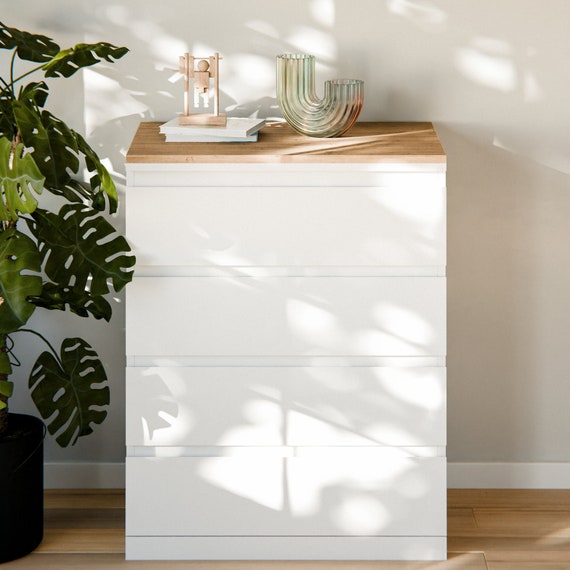 Wooden Top for Ikea Malm Chest of Drawers, Oak - Top Plate, Wooden