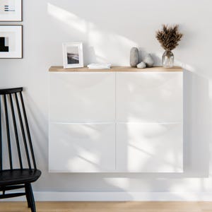 Wooden panel for Ikea Trones 1, 2 or 3 side by side - oak - top panel, wooden board for shoe cabinet 2 Trones (1026x159)
