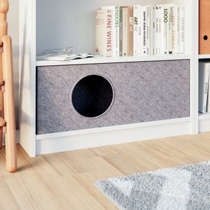 Cat cave for IKEA Billy shelf 75 x 25 x 29 cm, felt cat basket for bookshelf, felt cave for cats and small dogs, gray image 6