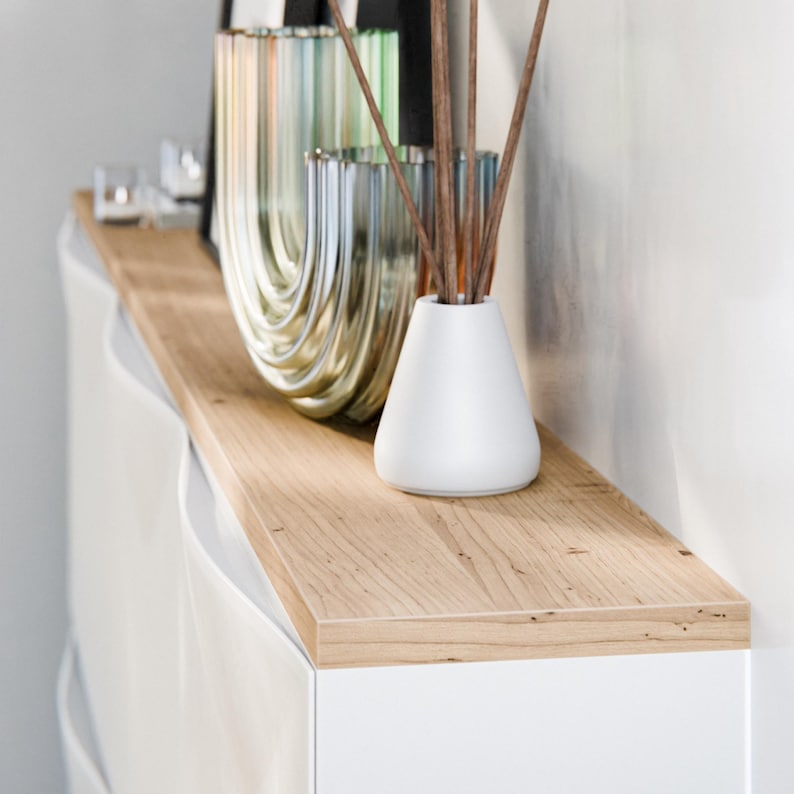 Holzplatte für Ikea Trones 1, 2 und 3 Schuhschränke nebeneinander Eiche