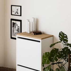 Holzplatte für IKEA Bissa Schuhschrank Eiche Deckplatte zum Abdecken Abdeckplatte