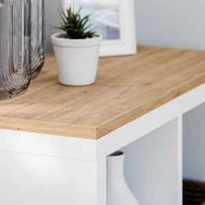 Holzplatte für Ikea Kallax Regal 1er, 2er, 3er & 4er- Eiche Deckplatte, Holzbrett für Würfelregal