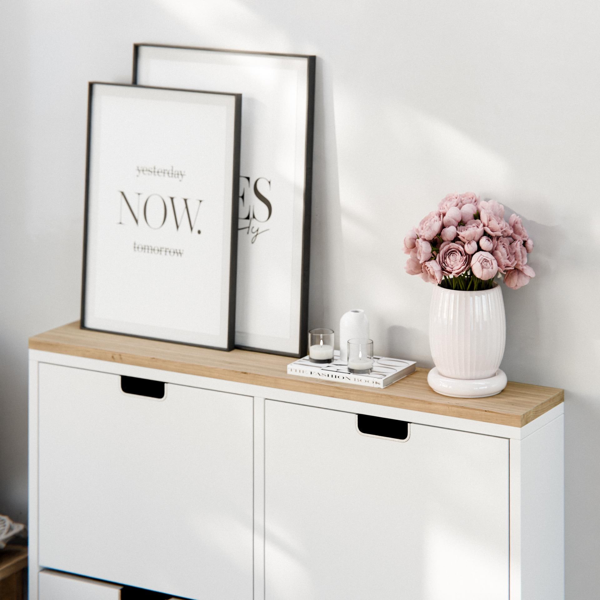 Wooden Panel for IKEA Ställ Shoe Cabinet With 4 Compartments - Oak, Top Panel 95.8 X 17.1 Cm, Wooden Board