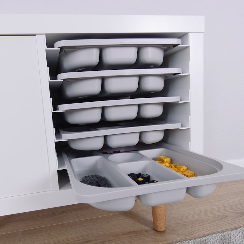 Ikea Kallax Insert Rail System With Trofast Sorting Boxes Etsy UK
