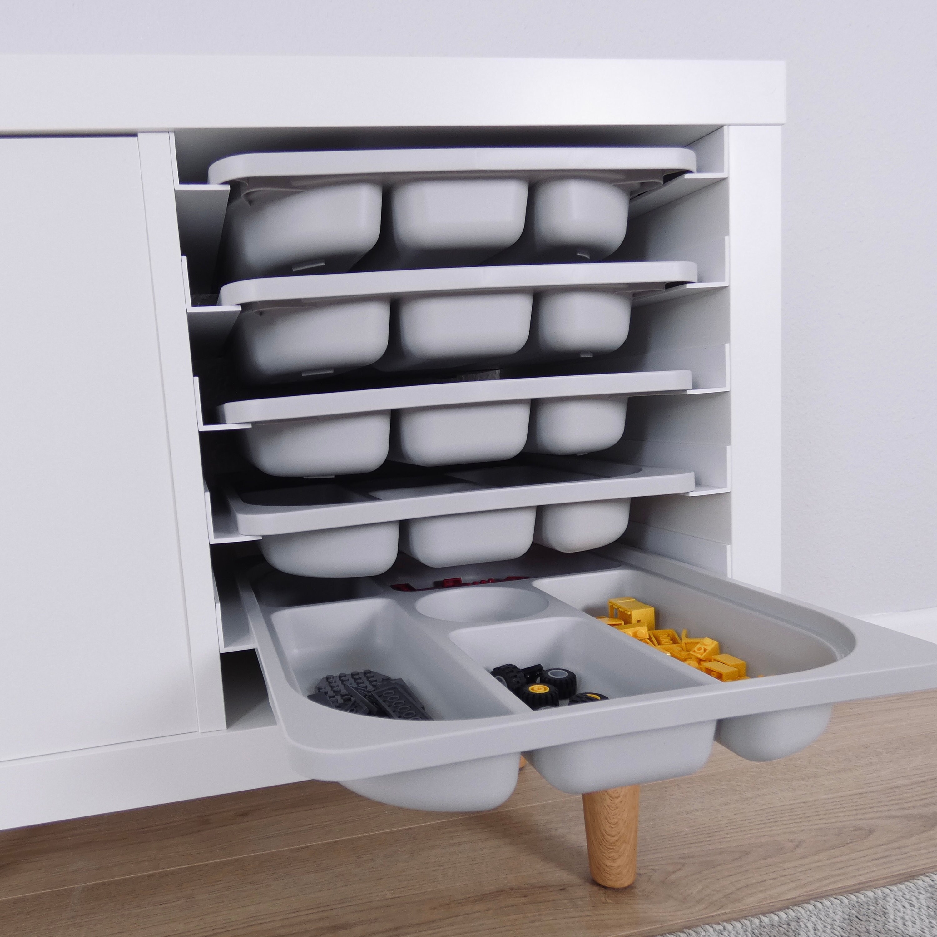 Ikea Kallax Insert Rail System With Trofast Sorting Boxes Etsy UK