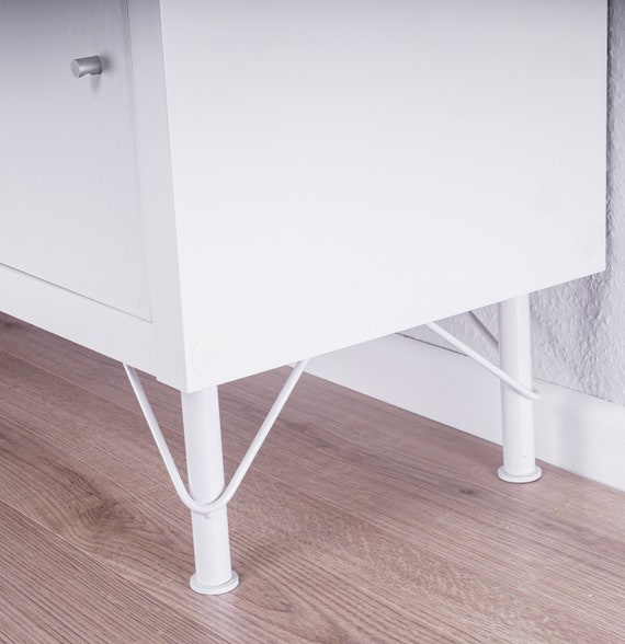 4 X Furniture Feet Metal Legs Suitable for Ikea Kallax or Besta Shelf 