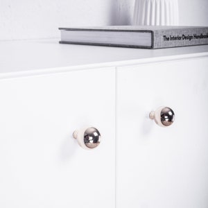 Poignée de bouton de meuble adaptée à la poignée de boule de meuble Ikea or noir chrome