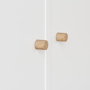 Meubelknop van eikenhout, houten greep geschikt voor Ikea Kallax deur en lade, handgemaakte deurknop, Ø 13 mm, hoogte 15 mm
