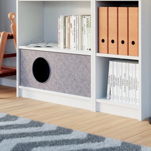 Cat cave for IKEA Billy shelf 75 x 25 x 29 cm, felt cat basket for bookshelf, felt cave for cats and small dogs, gray image 3